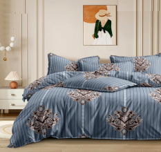 Beautiful Glace Cotton Soft Non Fitted Double Bedsheet Set with 2 Pillow Covers | 230 x 250 cm